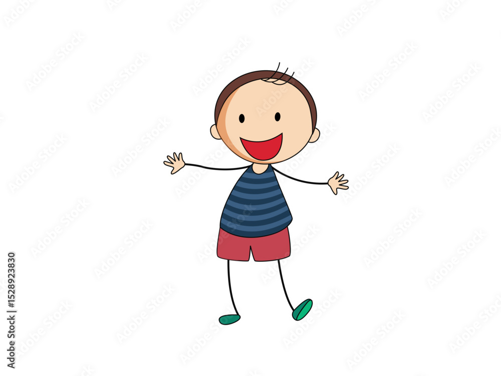 Happy cartoon boy child kid smiling illustration Happy cartoon boy child kid smiling illustration