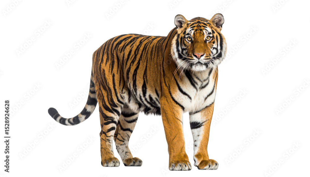 Fototapeta premium Tiger portrait against black background