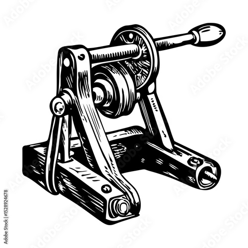 A vintage style illustration of bending tool