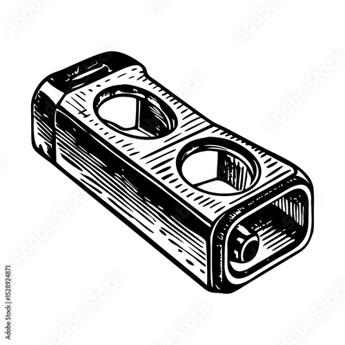 A vintage style illustration showing a swage block
