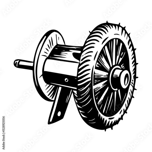 A vintage style illustration showing sharpening tool device