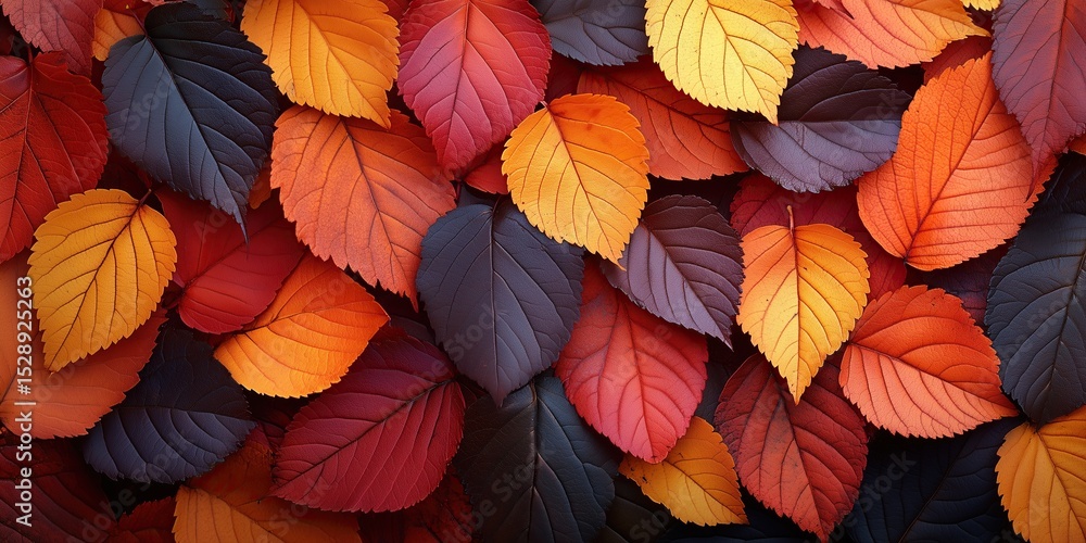 Textured wallpaper graphic filled with colorful leaves Textured wallpaper graphic filled with colorful leaves