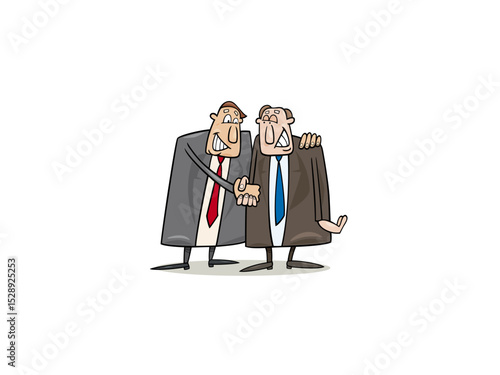 Two Business Partners Shaking Hands in Agreement and Friendship Celebration