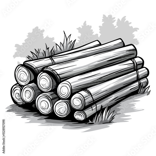 Wood charcoal vector 