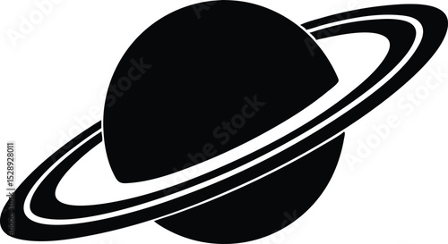  planet Saturn with planetary ring icon