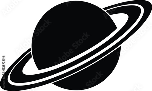  planet Saturn with planetary ring icon