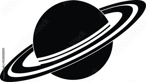  planet Saturn with planetary ring icon