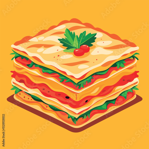 Vector illustration of a Colorful layered sandwich design.