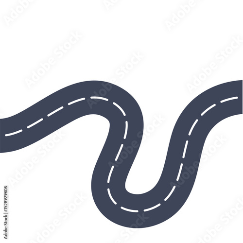 Winding road or highway vector illustration 