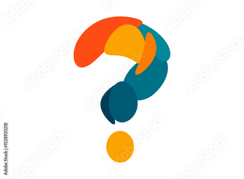 Vibrant Question Mark Illustration, Colorful Inquiry and Uncertainty Symbol