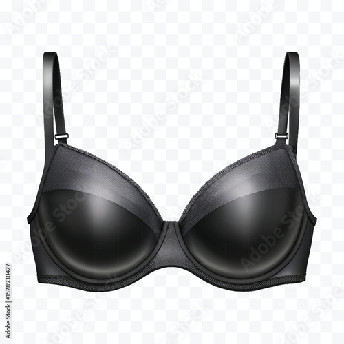 realistic beautiful silky bra in different color style isolated on transparent background