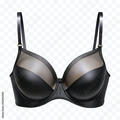 realistic beautiful silky bra in different color style isolated on transparent background