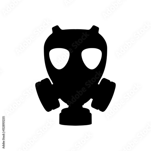 Soldier gas mask silhouette vector flat illustration design.