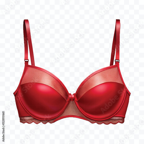 realistic beautiful silky bra in different color style isolated on transparent background