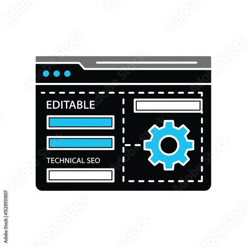 Editable technical seo webpage interface icon