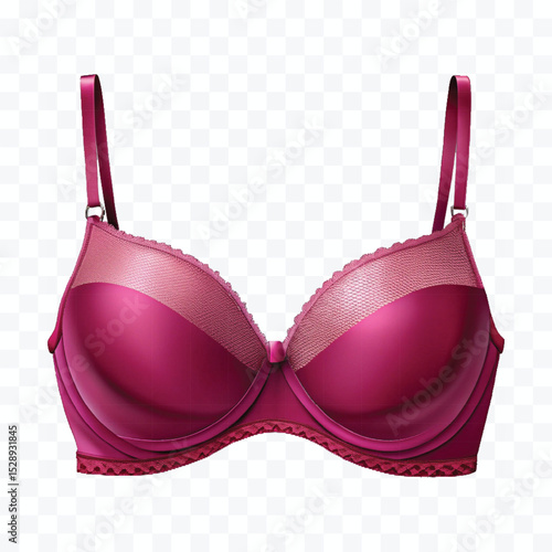 realistic beautiful silky bra in different color style isolated on transparent background