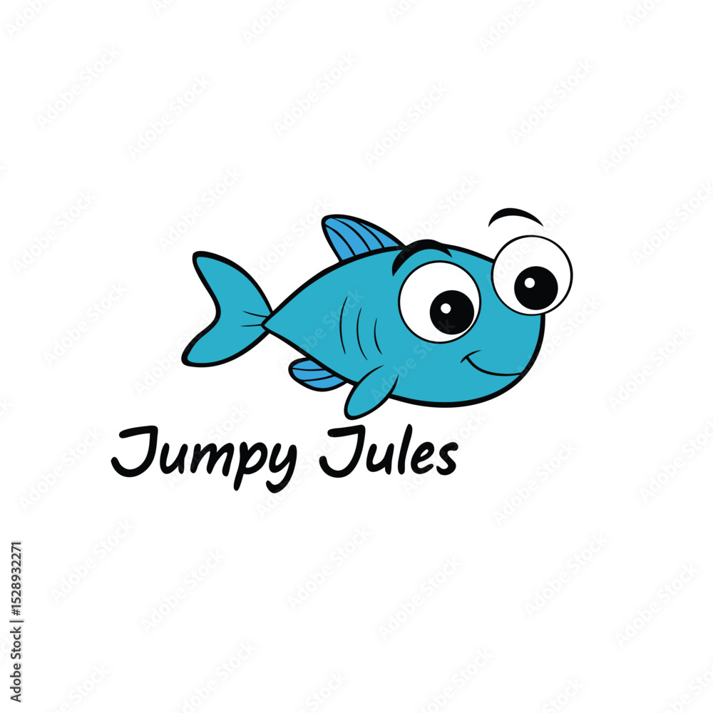 Obraz premium blue fish vector illustration