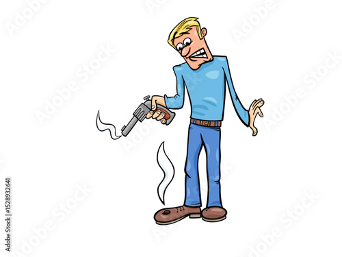 Man Accidentally Shoots Himself in the Foot with a Revolver