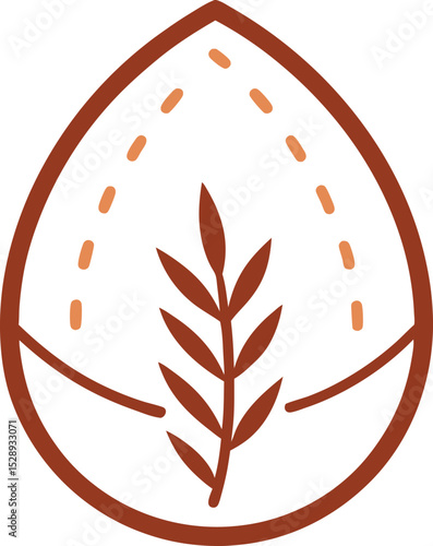Brown Rice Outline: Healthy Grain

