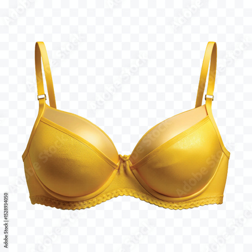 realistic beautiful silky bra in different color style isolated on transparent background