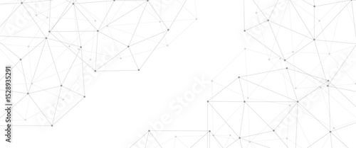 Abstract connecting dots and lines with geometric background. Modern technology connection science, Polygonal structure background. Vector illustration