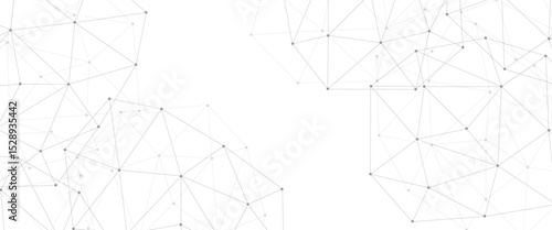 Abstract connecting dots and lines with geometric background. Modern technology connection science, Polygonal structure background. Vector illustration