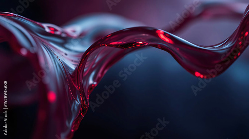 Red Flowing Fabric Waves – Modern Abstract Textile Art