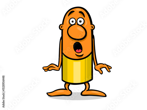 Surprised Orange Character Cartoon Expression Surprise Shocked Emotion