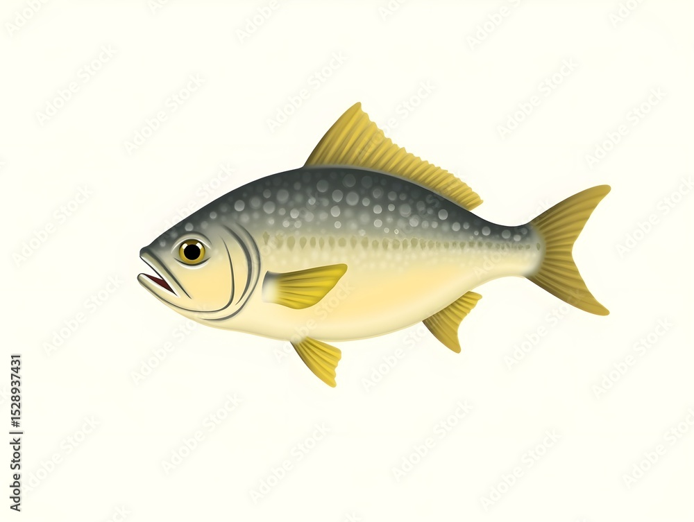 Fototapeta premium Clean Design of Yellowtail Fish