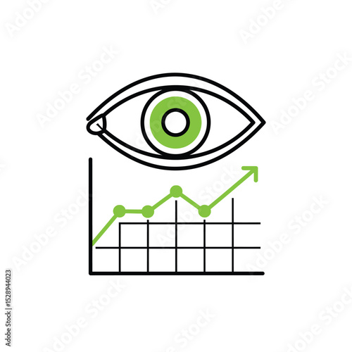 Eye watching growth chart upward trend business success