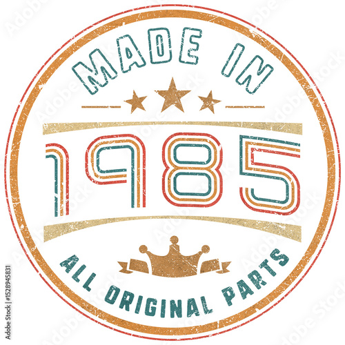 Obraz na płótnie 1985 Birthday Year Emblem