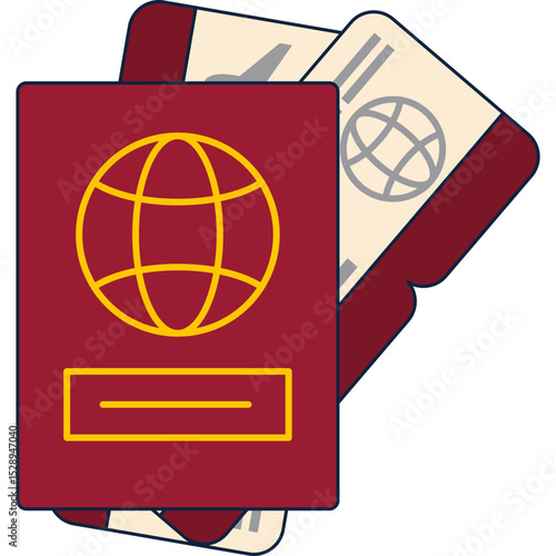 Pasport Flat Illustration