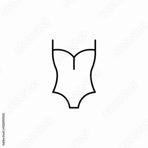 one piece swimwear icon sign vector