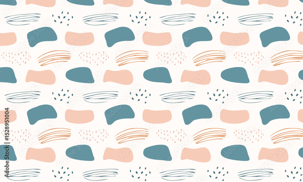 Modern abstract seamless pattern with brush strokes and textures Modern abstract seamless pattern with brush strokes and textures