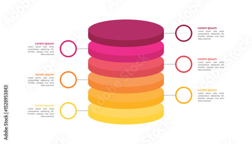 Stacked 3D layers Infographic Included 6 Layer