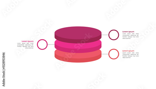 Stacked 3D layers Infographics Including 3 Layers