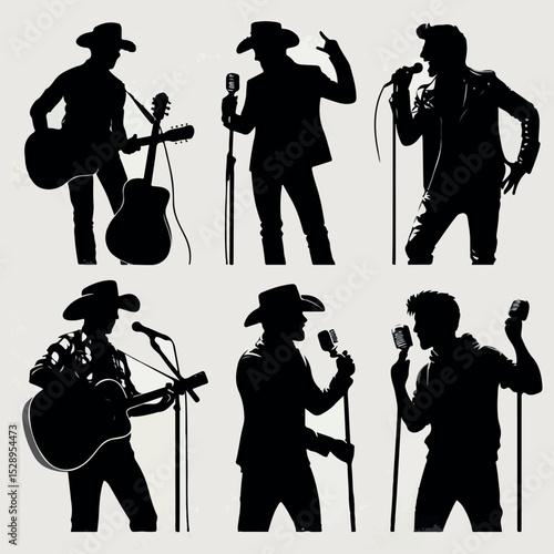 silhouette of musicians