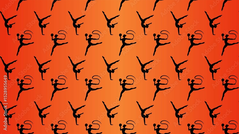 Naklejka premium Vector decorative gymnastics pattern
