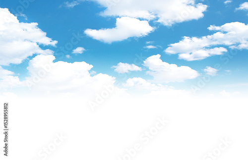 blue sky with clouds on white background
