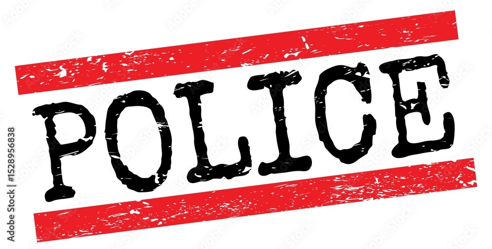 POLICE text on red-black grungy lines stamp sign. POLICE text on red-black grungy lines stamp sign.