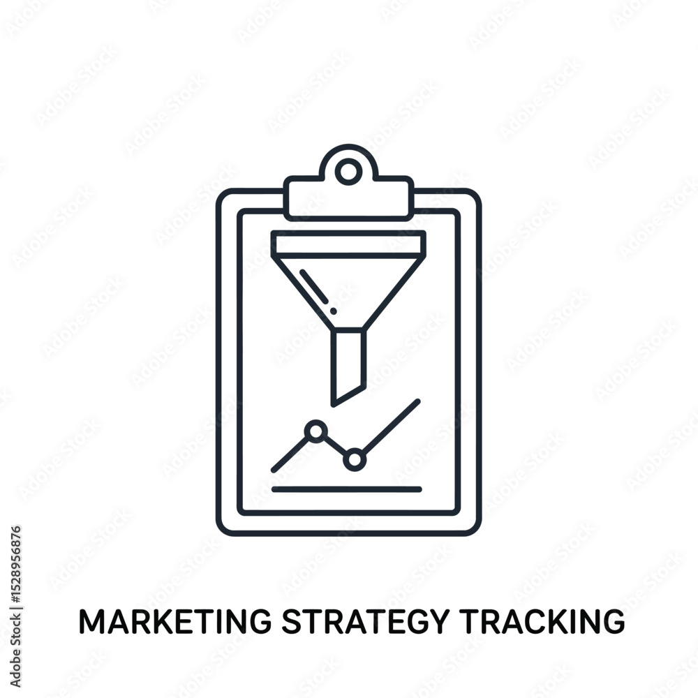 Obraz premium Marketing strategy tracking icon clipboard report