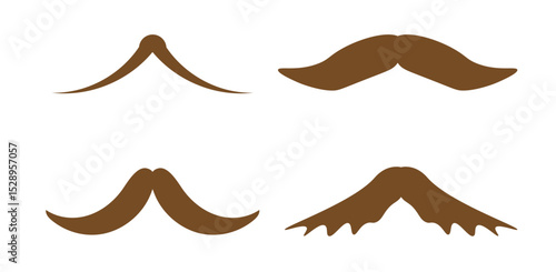 mustache set on white background,