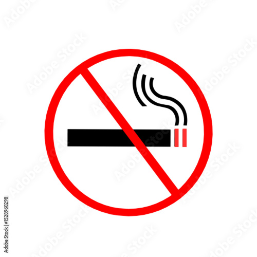 no smoking sign isolated on white background (Not AI GENERATED)
