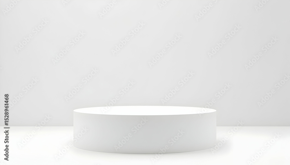 White Circular Display Platform on White Background for Product Presentation White Circular Display Platform on White Background for Product Presentation