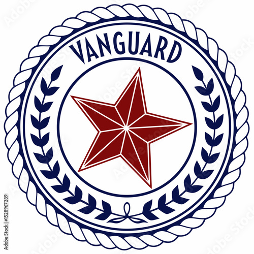 Nautical Seal with a Red Star and 