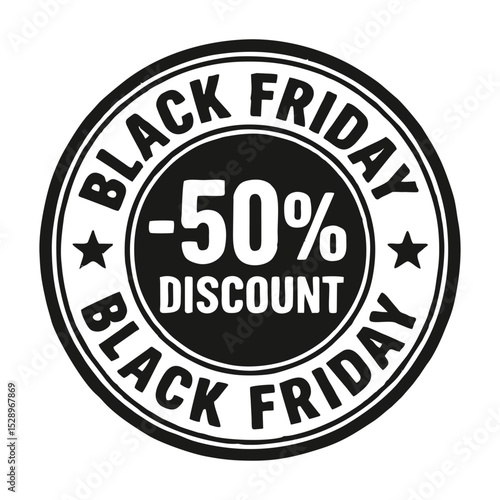 A bold and modern Black Friday logo design featuring dynamic typography, discount tags, shopping cart icons, and a vibrant color scheme of red, black, and white. Perfect for sale banners, social media