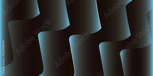 Sky Blue,black, Abstract Background Soft Waves. Gradient Fluid Wave Banner Template Design. Gradient transitions to blend the hues seamlessly. Stripes lines gradient color with shine light.
