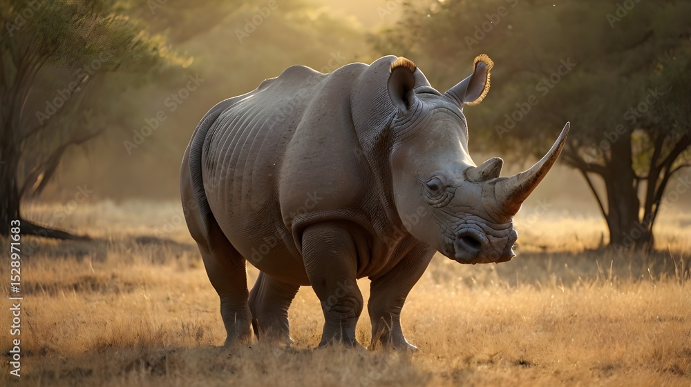 Obraz premium Rhinoceros in Morning Light