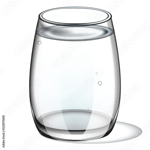 Realistic a glass of mineral  water 
