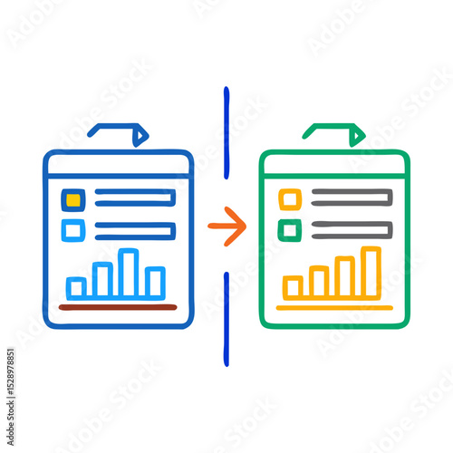 Data comparison icon set 